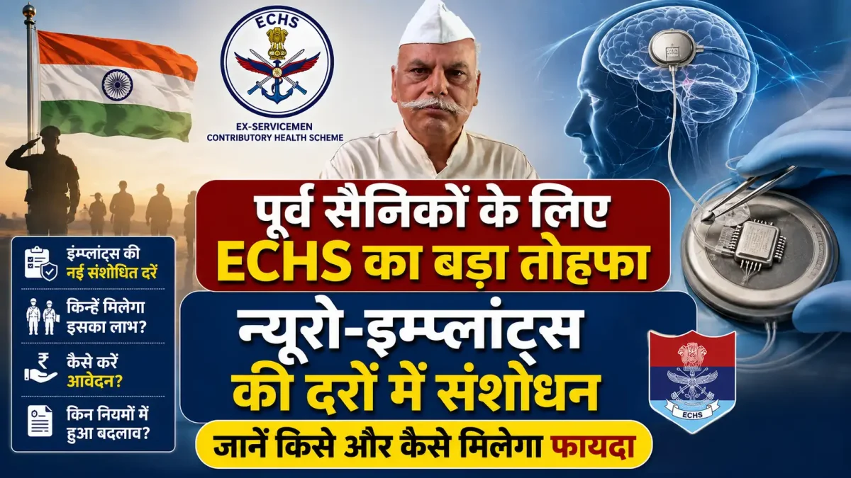 पूर्व सैनिकों के लिए ECHS का बड़ा तोहफा: न्यूरो-इम्प्लांट्स की दरों में संशोधन, जानें किसे और कैसे मिलेगा फायदा