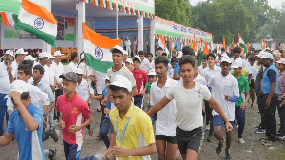 कोरबा में देशभक्ति का सैलाब: बारिश के बीच स्वतंत्रता दौड़ में उमड़ी भीड़