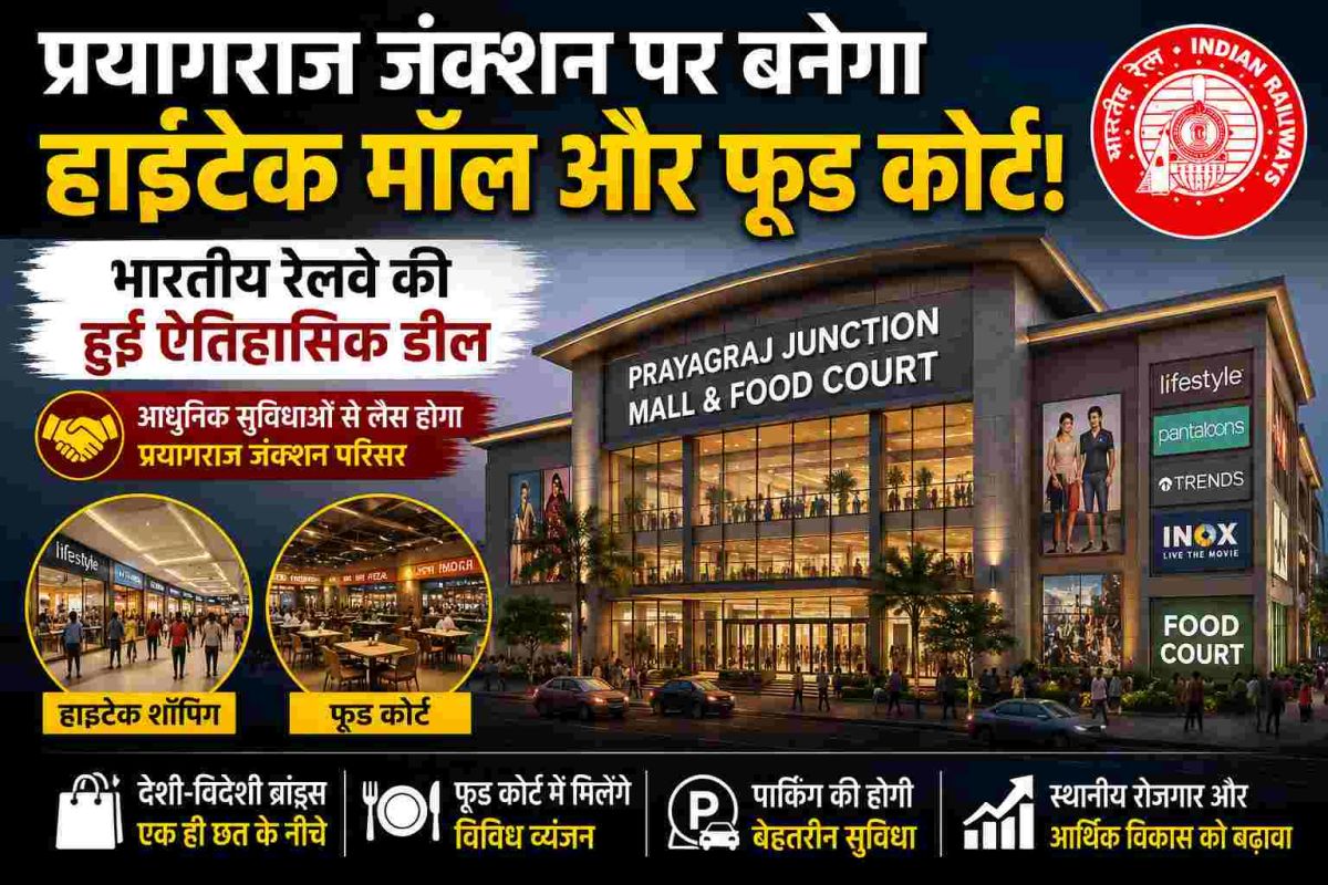 प्रयागराज जंक्शन पर बनेगा हाइटेक मॉल और फूड कोर्ट, भारतीय रेलवे की हुई ऐतिहासिक डील